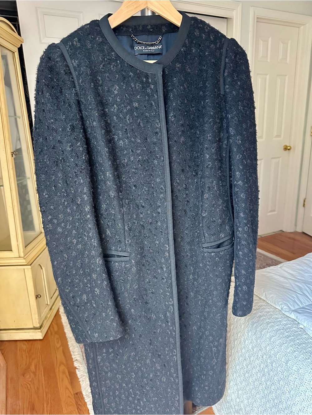 Dolce & Gabbana Women's Black Textured Coat